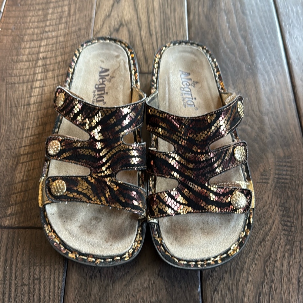 Alegria preloved ven tiger Sandals wedge comfort shoe venice leather‎ Size 8(38)